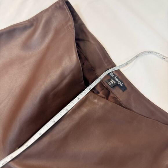 For Joseph Women’s Brown Leather Pants Size 28 High Rise Straight Leg Vtg - Picture 12 of 16